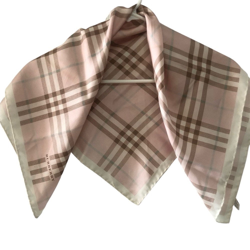 Vintage Burberry Pink Plaid Scarf